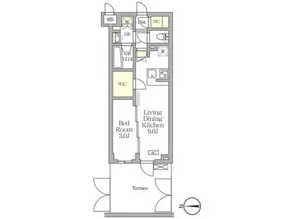 アジールコート都立大学(1LDK/1階)の間取り写真