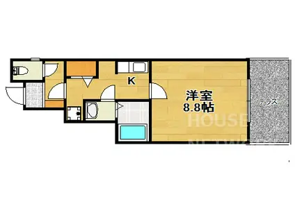 グランヴィア近衛(1K/1階)の間取り写真