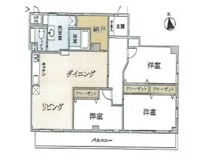 日生ハイツ(3LDK/3階)の間取り写真
