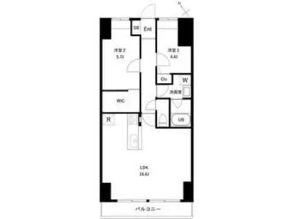 PARK MODERN西葛西(2LDK/2階)の間取り写真