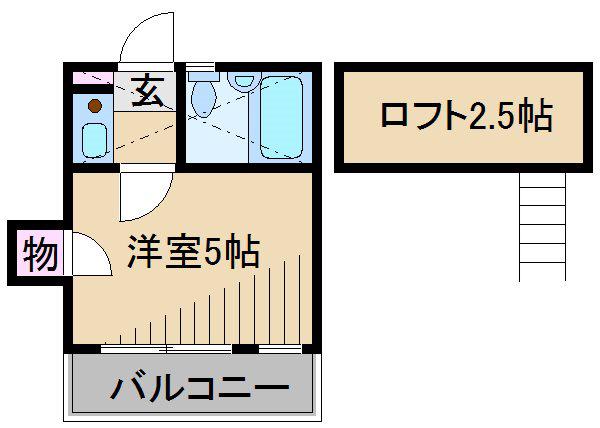 オメガパレス2丁目(1K/2階)の間取り写真