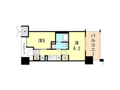 エステムプラザ神戸西Vミラージュ(2K/14階)の間取り写真