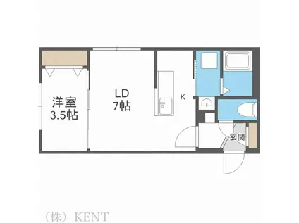 レジデンス円山北(1LDK/3階)の間取り写真