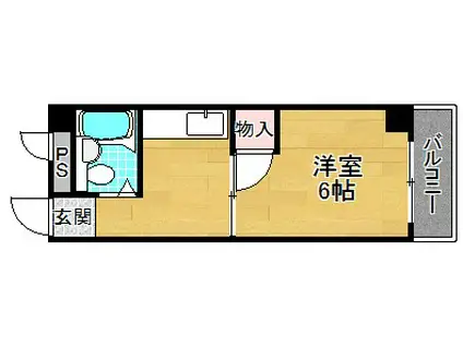 ミルキーハイツ(1K/2階)の間取り写真