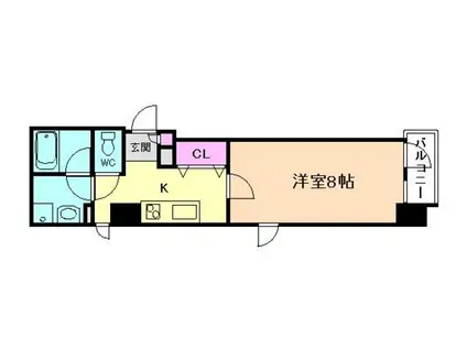 プランドール中之島(1K/7階)の間取り写真