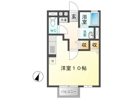 パストラル(ワンルーム/1階)の間取り写真