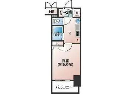 プレサンスSAKAEリバースタイル(1K/3階)の間取り写真