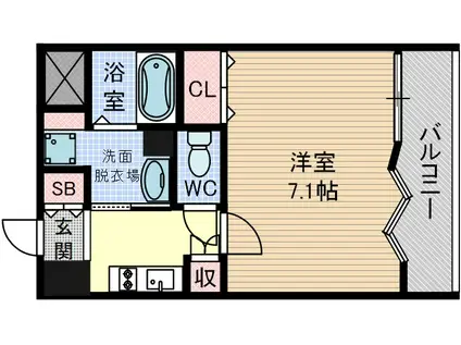 アーバンウェル(1K/3階)の間取り写真