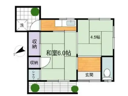 東雪谷5丁目長屋(2K/1階)の間取り写真