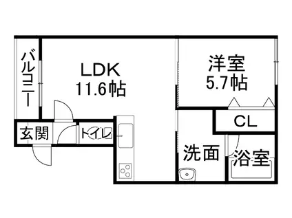 CLARAL(1DK/2階)の外観写真