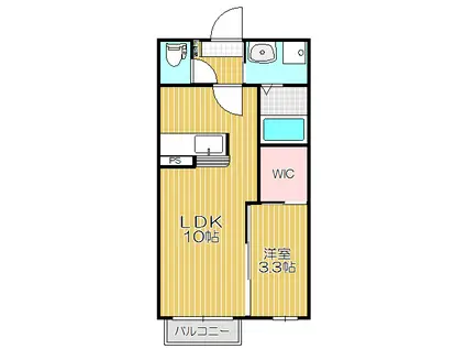 レスペディーザ長命坂(1LDK/1階)の間取り写真