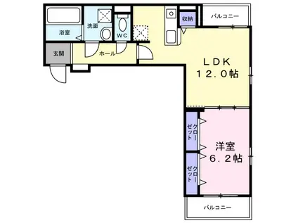 ＪＲ阪和線 津久野駅 徒歩25分 3階建 新築(1LDK/2階)の間取り写真