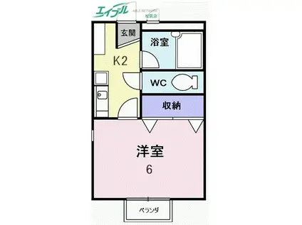 VENT VERT(1K/2階)の間取り写真