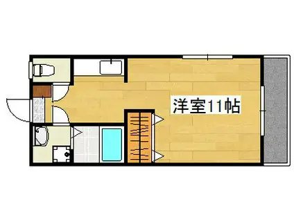 メゾンこうばやし(ワンルーム/2階)の間取り写真