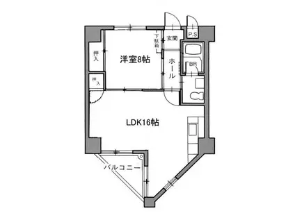 SS23ビル(1LDK/4階)の間取り写真