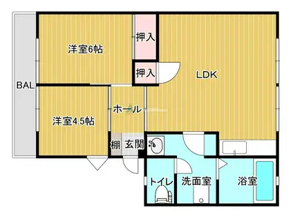 グレースコーポ合川A棟(2LDK/2階)の間取り写真
