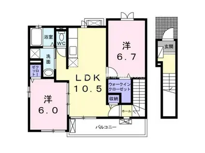 プラナス A(2LDK/2階)の間取り写真
