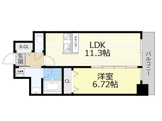LA DOUCEUR天満(1LDK/8階)の間取り写真