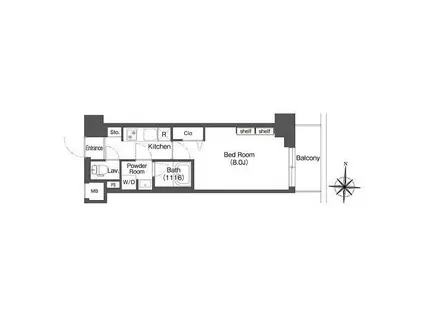 バウスフラッツ高円寺(1K/5階)の間取り写真