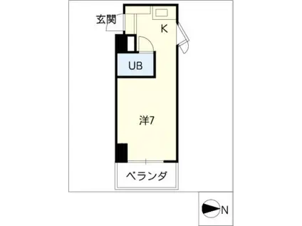 ラフィネ広路(ワンルーム/2階)の間取り写真