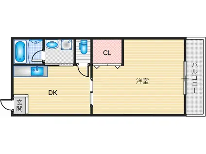 奥野マンション(1DK/3階)の間取り写真