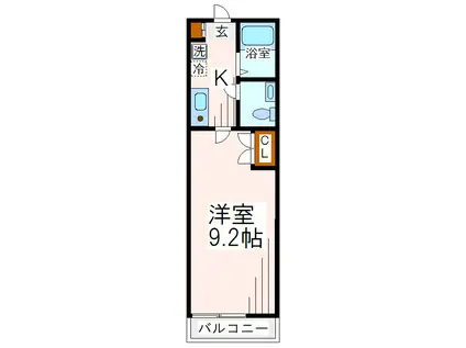 ノーブルコートII(1K/2階)の間取り写真