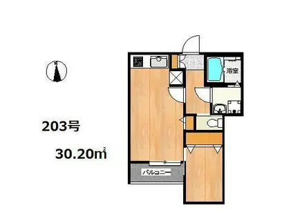 SMILEAX 吉塚(1LDK/2階)の間取り写真