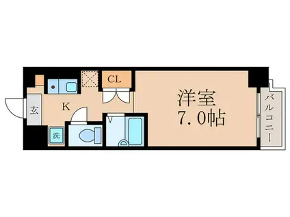 キャトルセゾン(1K/2階)の間取り写真