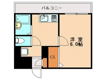 ホワイトシャトー清水弐番館(1K/2階)の間取り写真