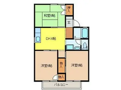 ローゼンハイム(3DK/2階)の間取り写真