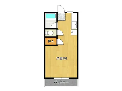 緑園ハイツ(ワンルーム/1階)の間取り写真