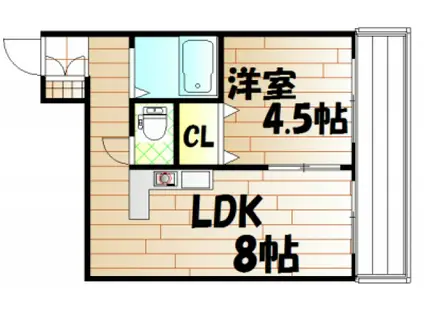 KIメゾン(1LDK/3階)の間取り写真