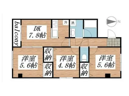 水原マンションIII(3DK/3階)の間取り写真