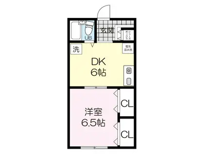 CS-1(1K/2階)の間取り写真