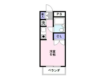 ラレーブ東川口(ワンルーム/3階)の間取り写真