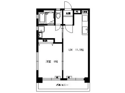 菊地第一マンション(1LDK/1階)の間取り写真