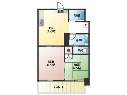 マンションニッソー(2DK/5階)の間取り写真