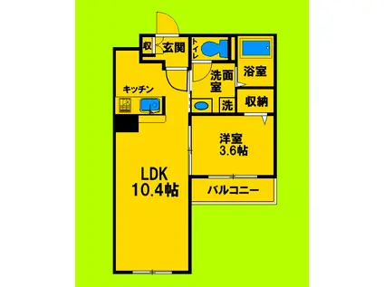 グランド レイズ(1LDK/2階)の間取り写真