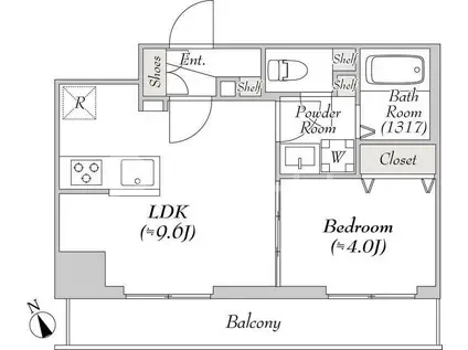 ルミーク根岸(1LDK/2階)の間取り写真
