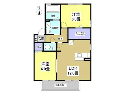 サンプレイスA(2LDK/1階)の間取り写真