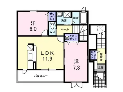 シャルマンIII(2LDK/2階)の間取り写真