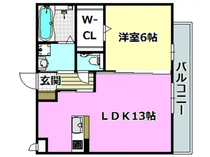 ルージュ・ブリエ(1LDK/3階)の間取り写真