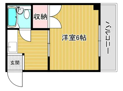 クロワートハイツ(1K/3階)の間取り写真