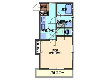 MISTY HILL(1K/2階)の間取り写真