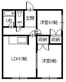 神楽岡12-4(2LDK/2階)の間取り写真