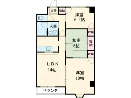 レヂデンスTOUWA(3LDK/1階)の間取り写真