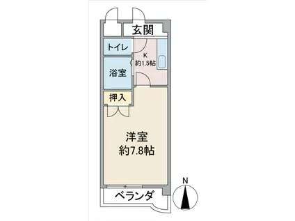 ファミール森橋(1K/2階)の間取り写真