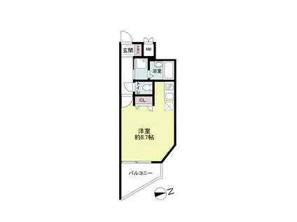 レジディア博多(ワンルーム/10階)の間取り写真