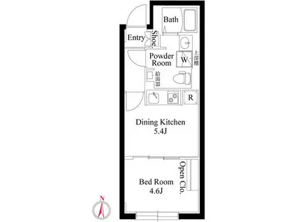 グローリオシェルト駒込西ケ原(1DK/3階)の間取り写真