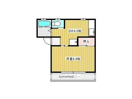 メゾンワルツC(1DK/1階)の間取り写真